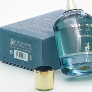 دیرینگ بلو فور لایف الحمبرا-Daring Blue For Life Maison Alhambra -شیشه و جعبه عطر-بج کد و بارکد کالا