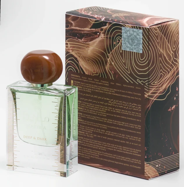 Marina Deep & Dark Ard Al Zaafaran EDP 50ML - شیشه و جعبه عطر از پشت - هولوگرام اصالت کالا